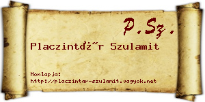 Placzintár Szulamit névjegykártya